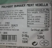 preparat burguer meat vedella