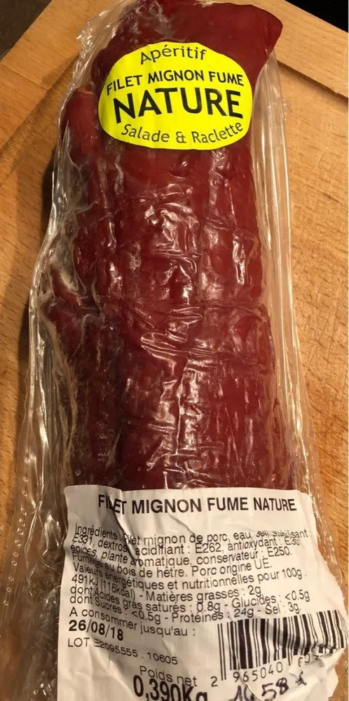 Filet mignon fumé nature
