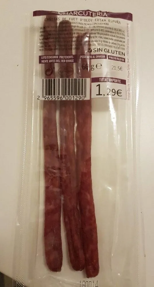 Cañitas de fuet