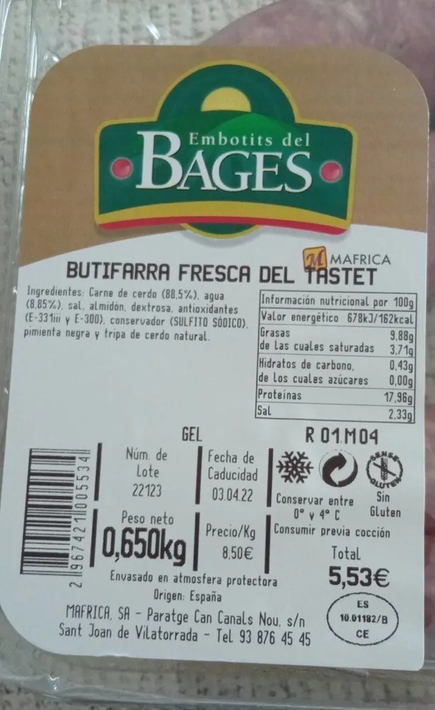 Butifarra Fresca del Tastet