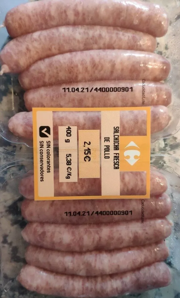Salchicha fresca de pollo