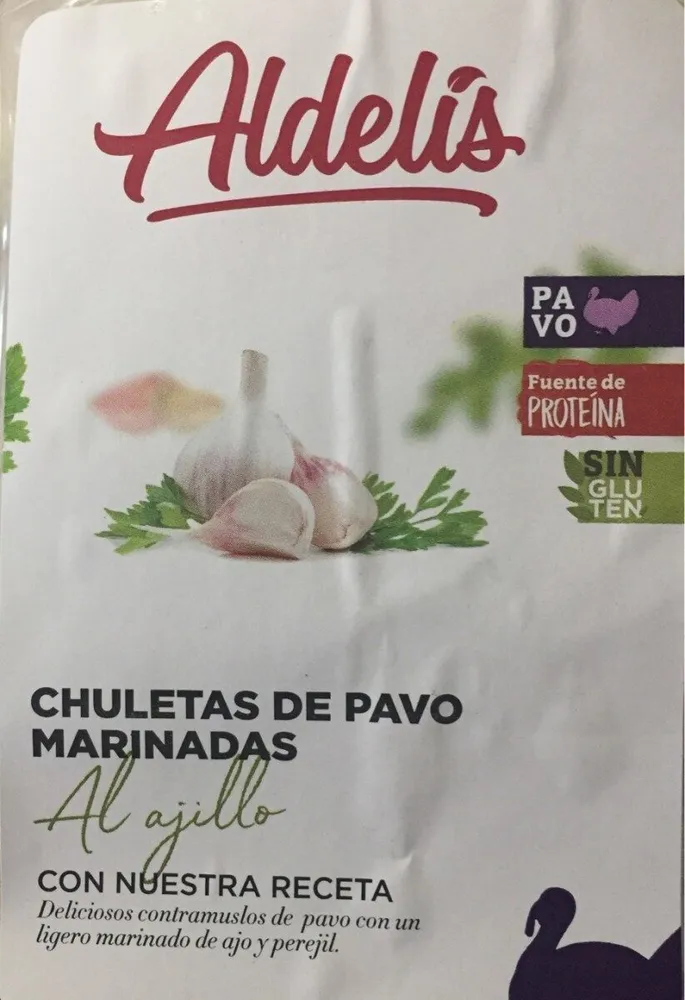 Chuletas de pavo marinadas al ajillo