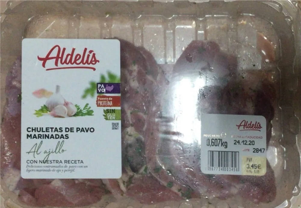 Chuletas de pavo marinadas