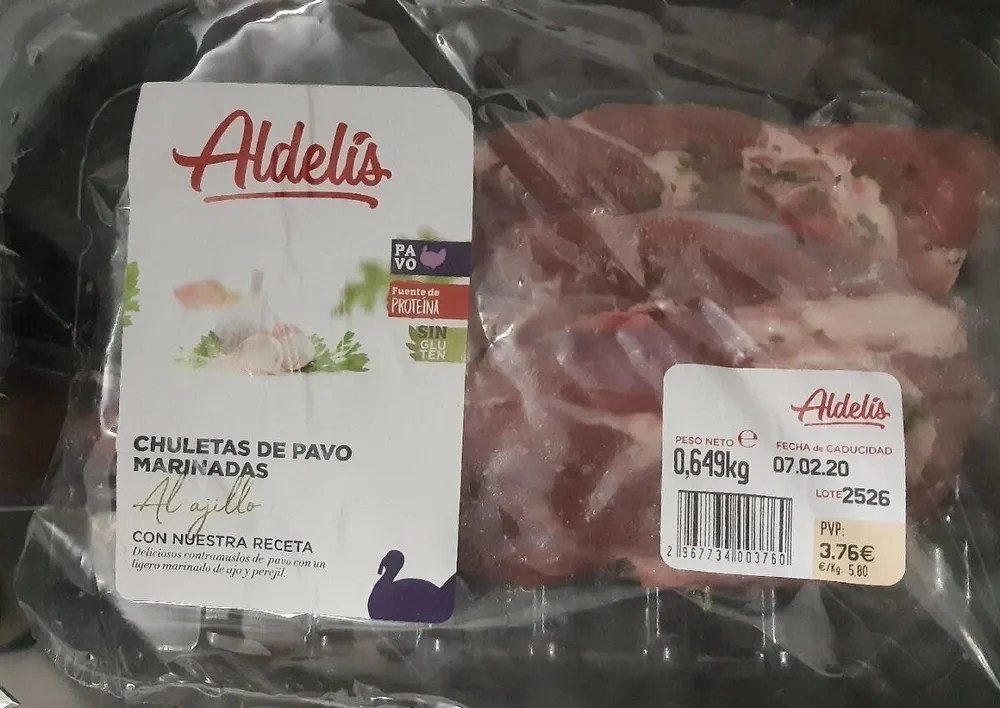 Chuletas de Pavo Marinadas al ajillo
