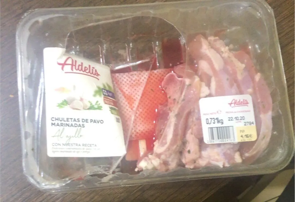 Chuletas de pavo marinadas
