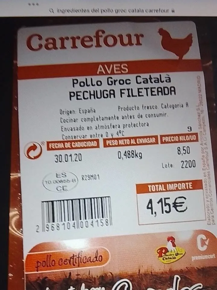 Pollo Grog català