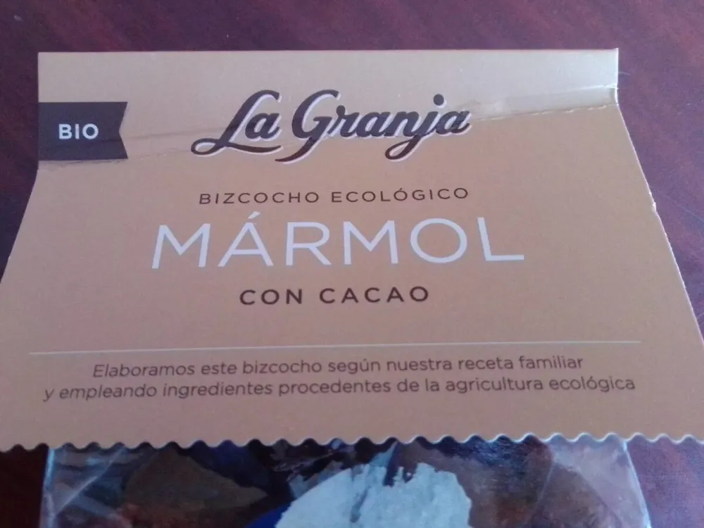 Bizcocho ecológico mármol con cacao