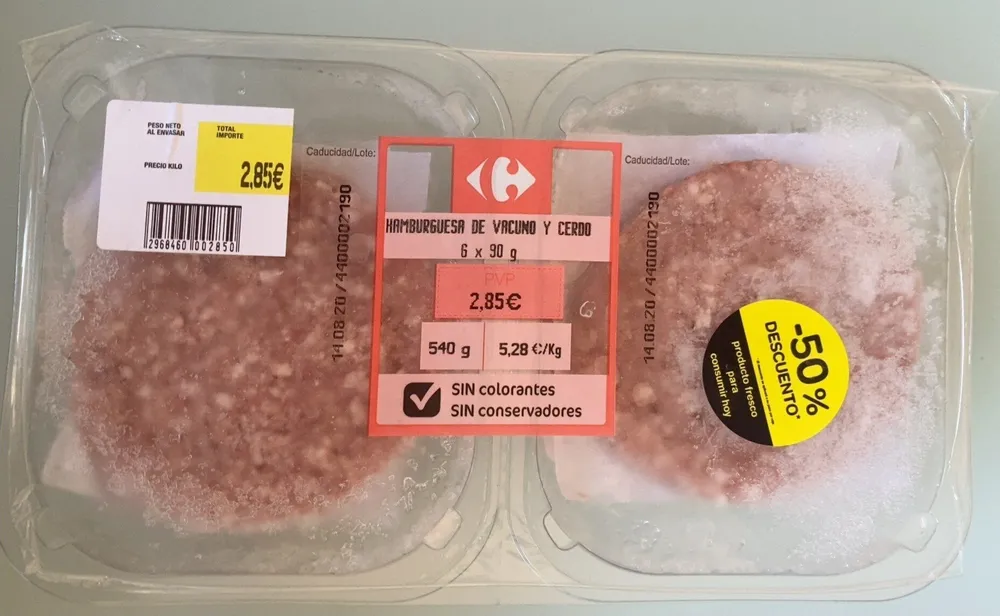 Hamburguesa de vacuno y cerdo