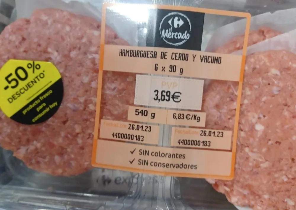 Hamburguesa de cerdo y vacuno