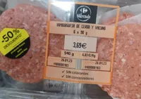 Hamburguesa de cerdo y vacuno