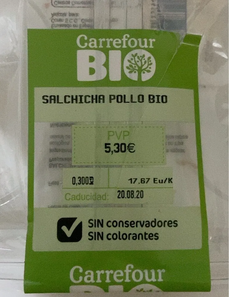 Salchichas de pollo bio