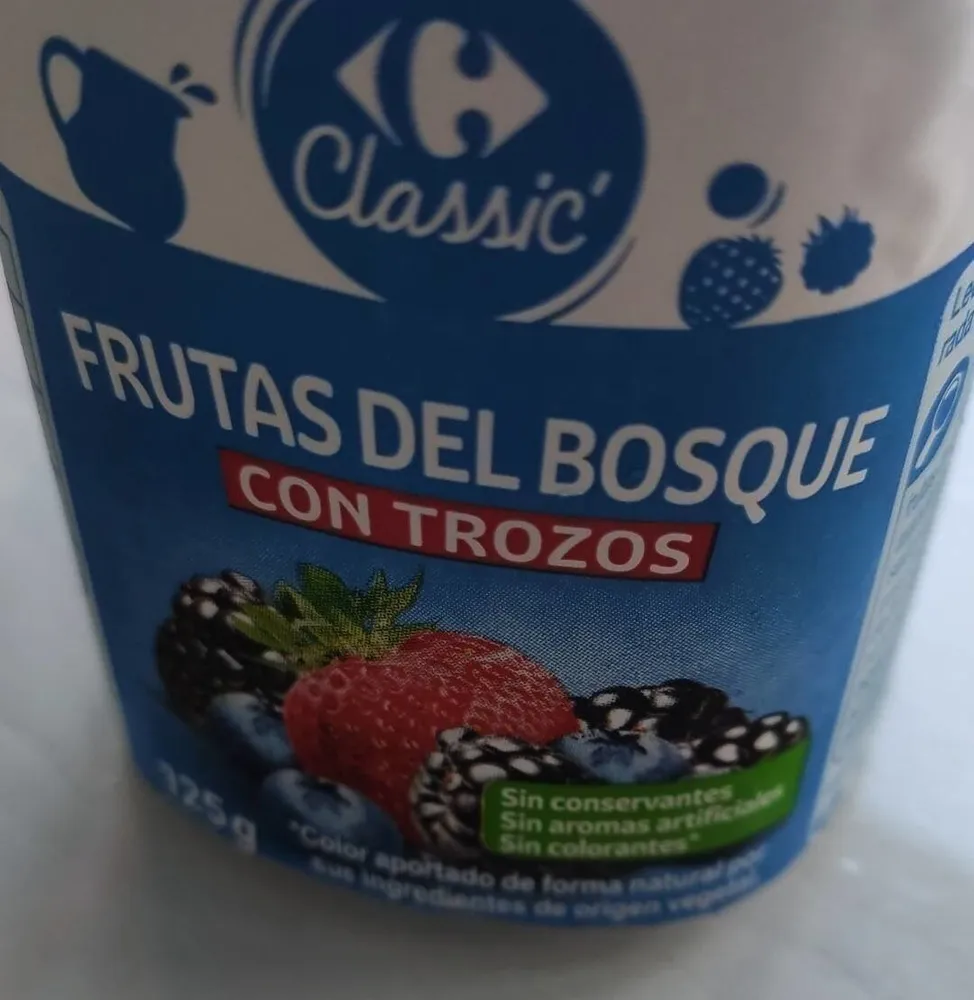 Yogur natural de frutos