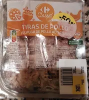 Tiras de pechuga de pollo al natural