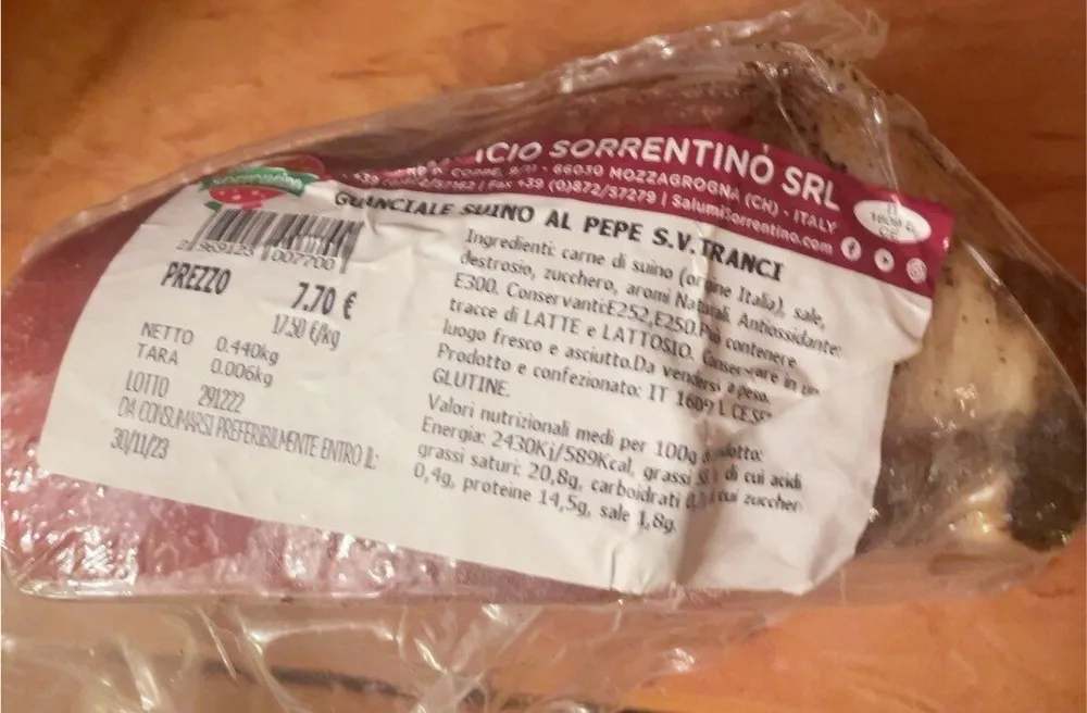 Guanciale suino al pepe