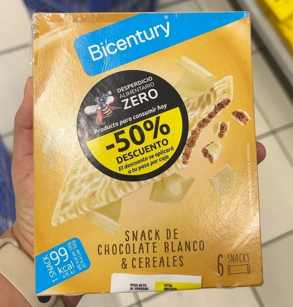 Snack de chocolate blanco