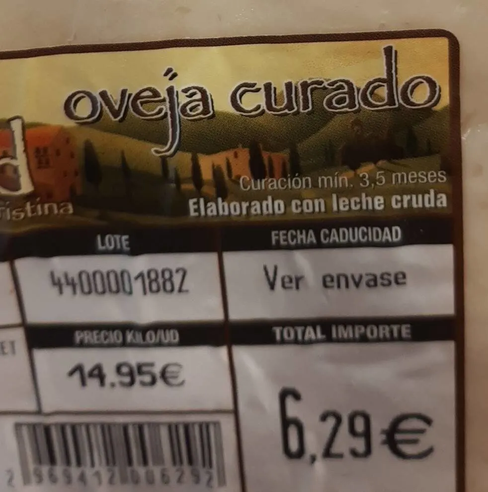 Queso oveja curado