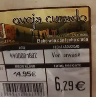 Queso oveja curado
