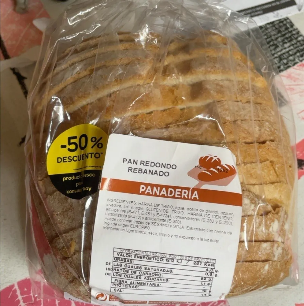 Pan redondo rebanado