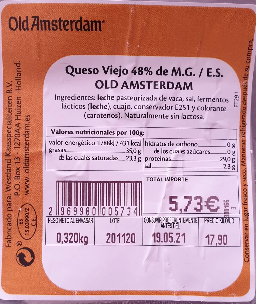Queso viejo 48% de M.G.