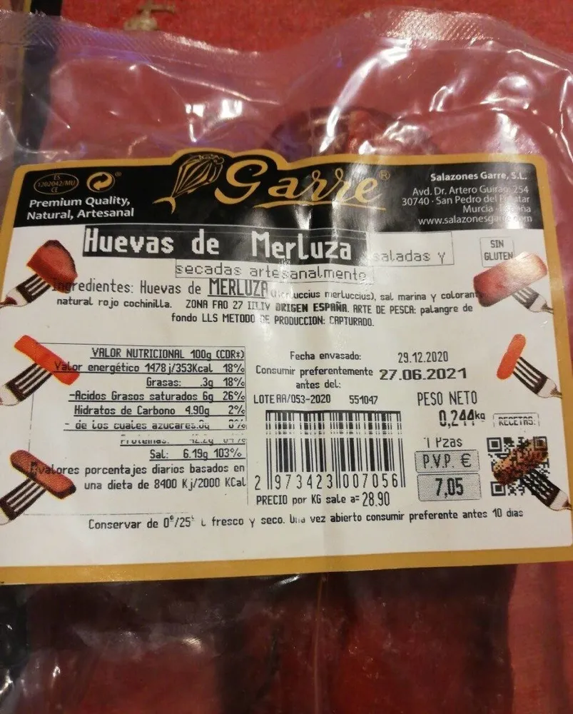 Huevas de merluza
