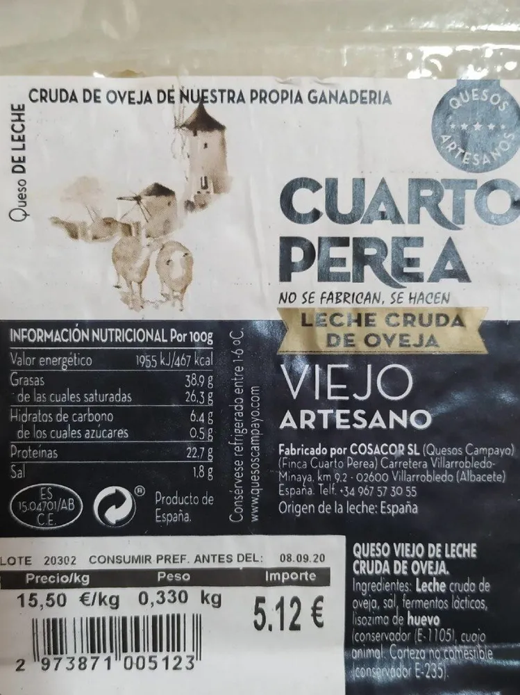 Queso viejo artesano