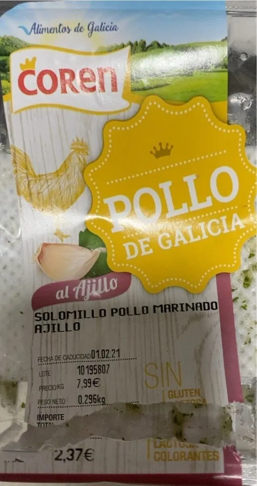 Solomillo pollo marinado ajillo