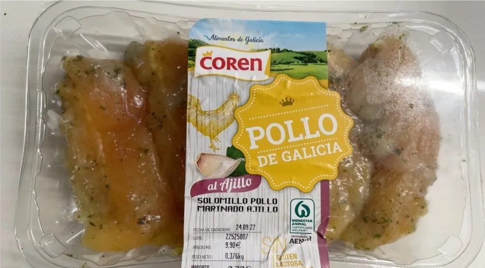 Pollo marinado al ajillo