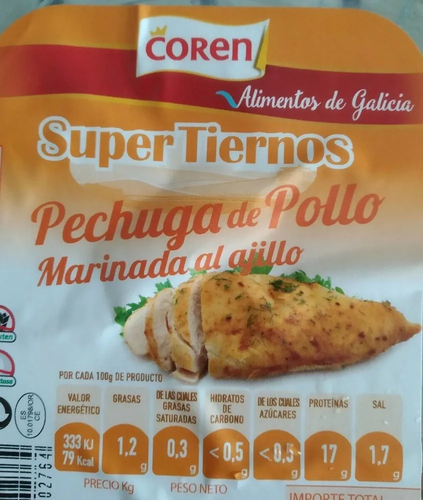 Pechuga de pollo marinada al ajillo