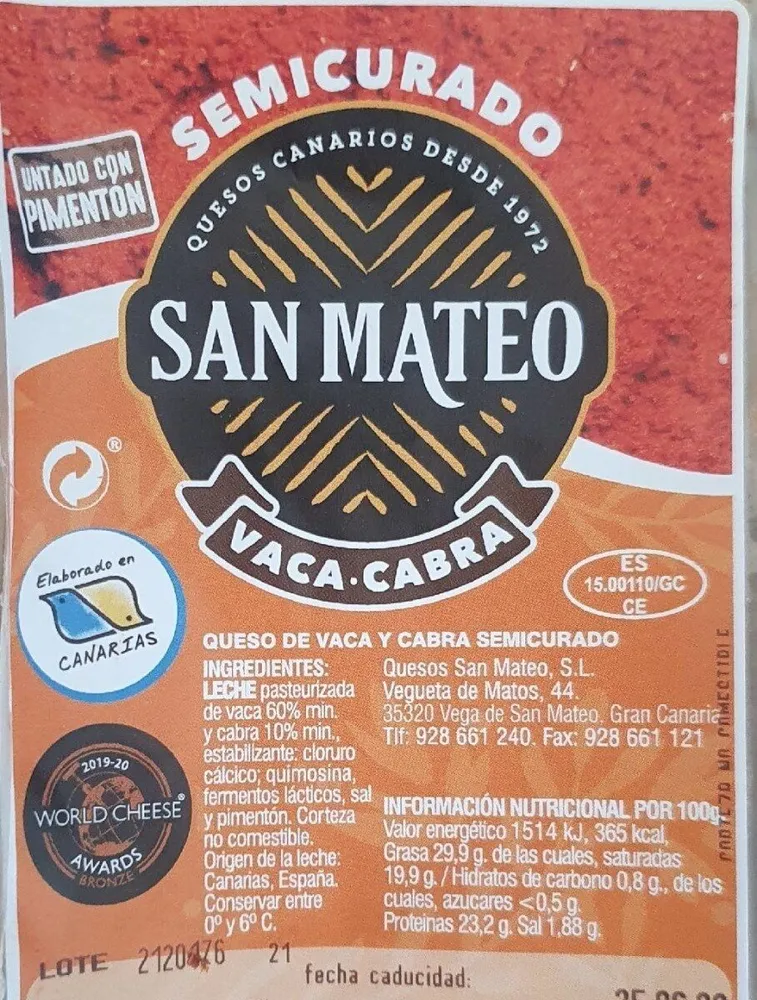 Semicurado vaca cabra queso