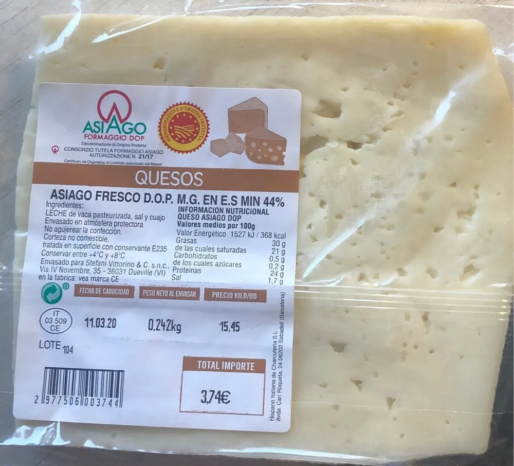 Queso asiago fresco