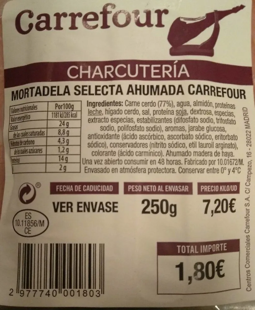 Mortadela selecta ahumada
