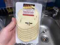 Feinste Räucherrolle über Buchenholz geräuchert