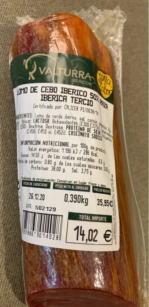 Lomo de cebo ibérico