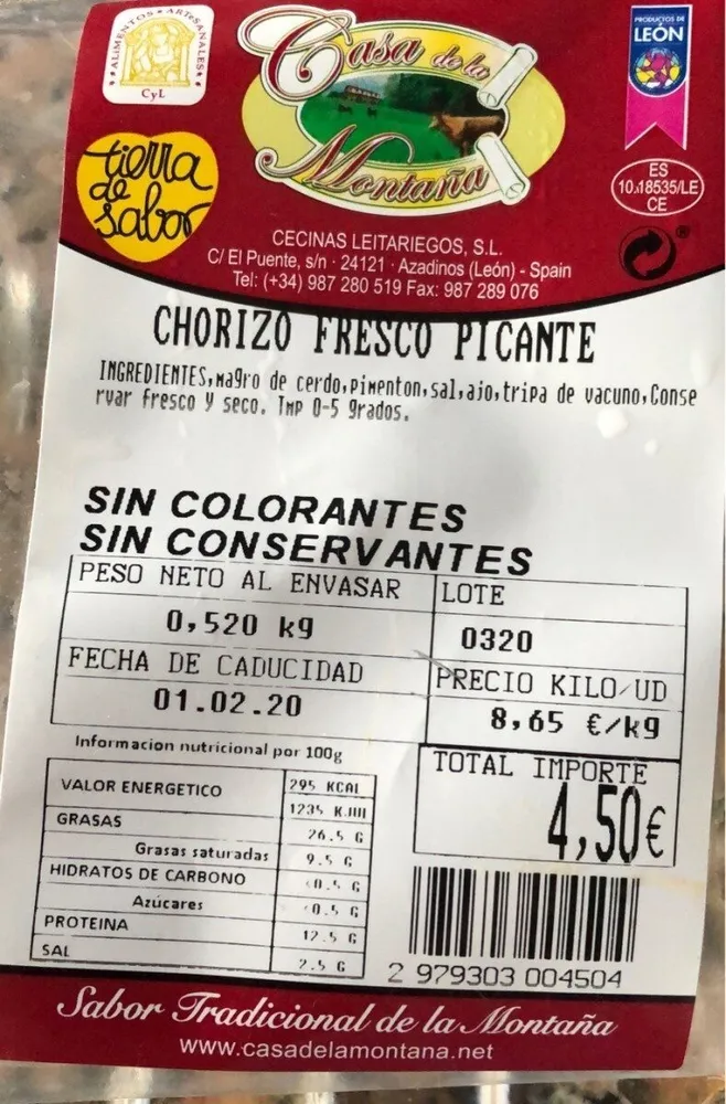 Chorizo fresco picante