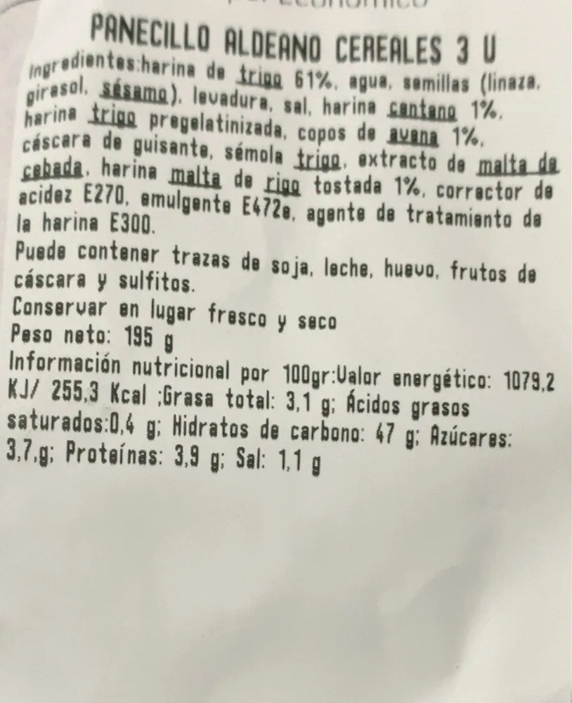 Panecillos aldeano cereales