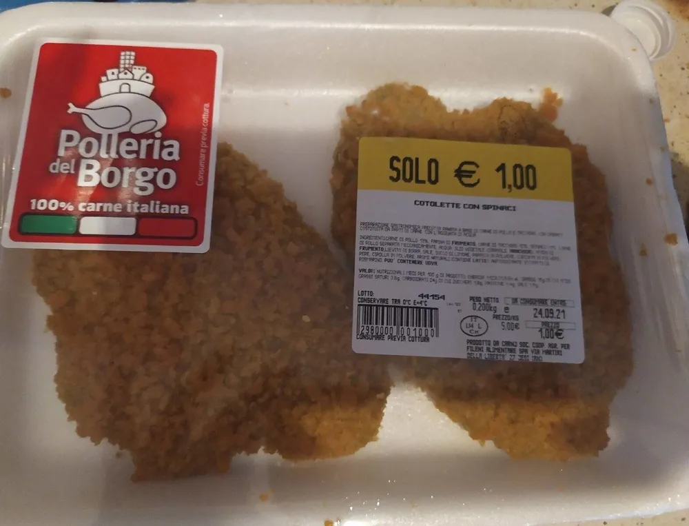 Cotolette con spinaci