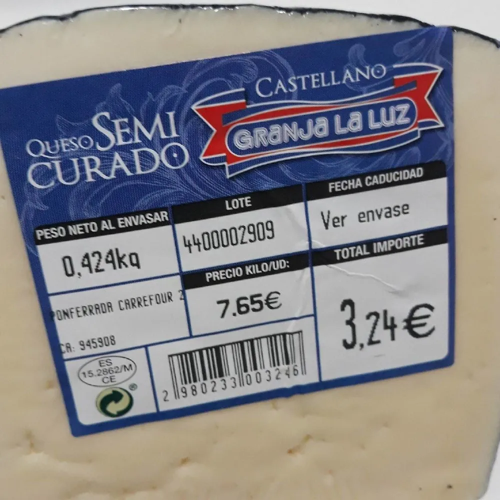 Queso semicurado Granja La Luz