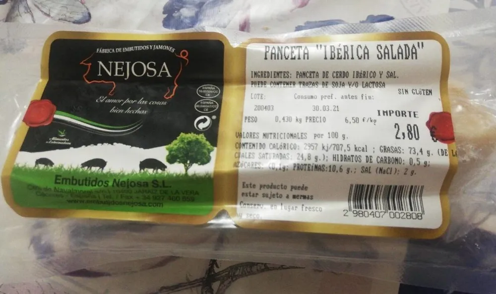 panceta "Ibérica salada"
