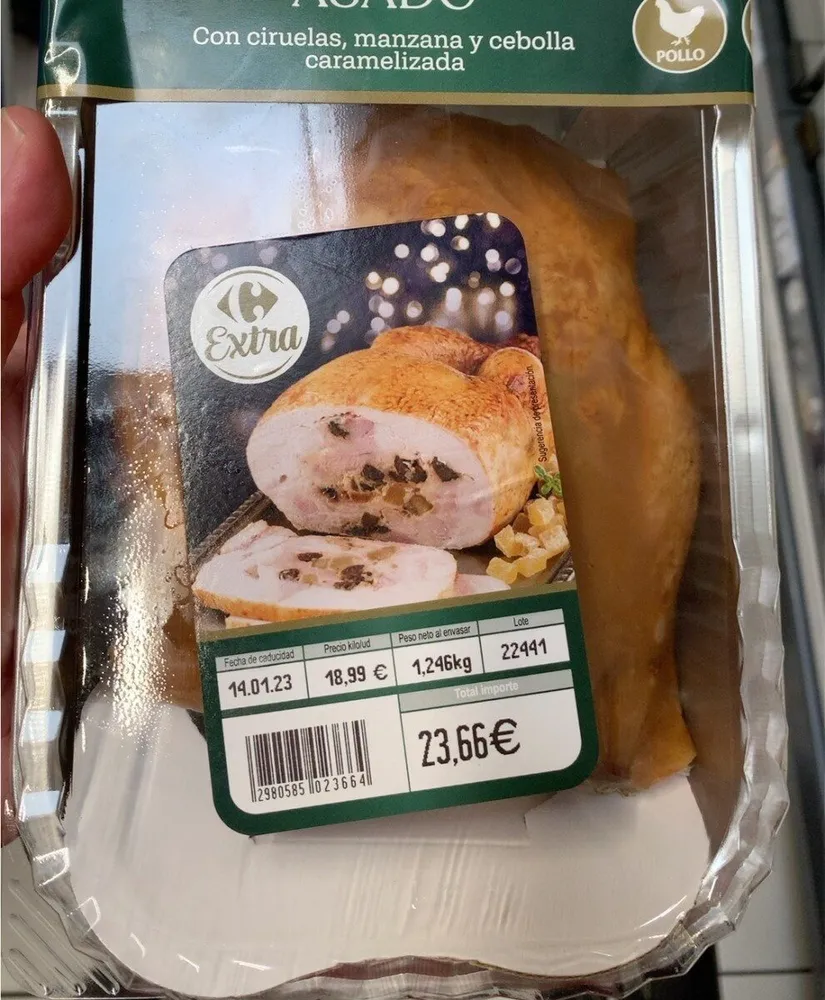Pollo telleno asado