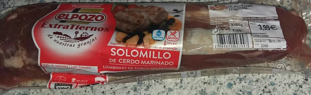 Solomillo de cerdo marinado