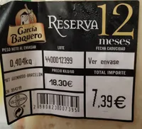 Queso reserva 12 meses