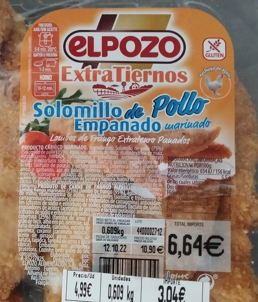 Solomillo de pollo empanado