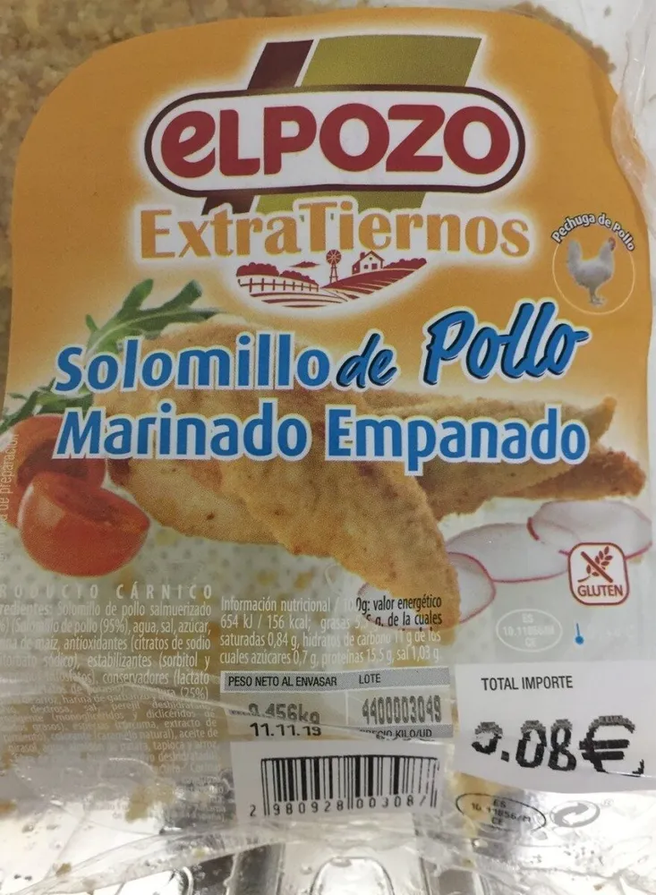 Solomillo de pollo marinado empanado