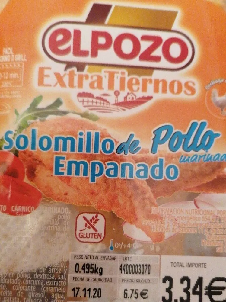 Solomillo de pollo marinado empanado