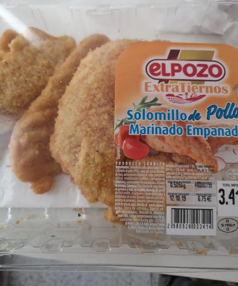 Solomillo de pollo marinado empanado
