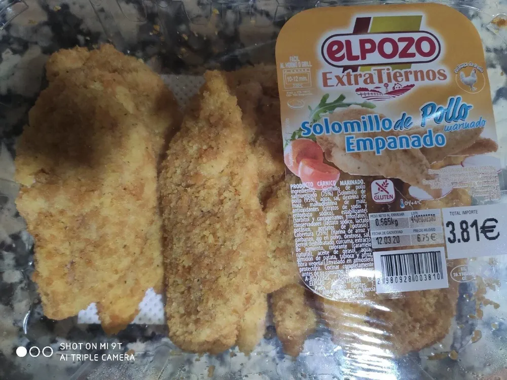 Solomillo de pollo marinado empanado