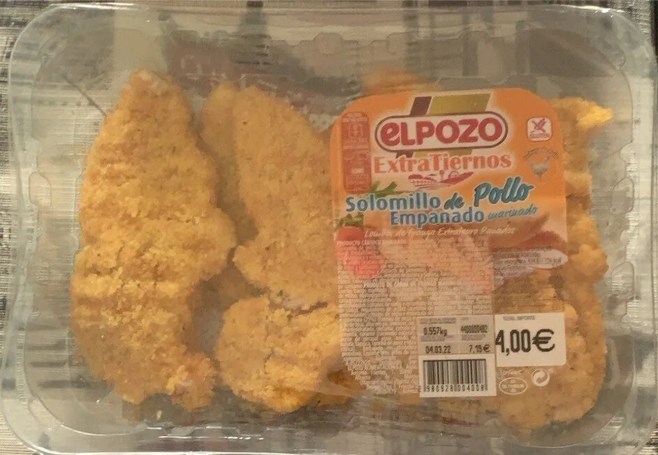 Solomillo de pollo empanado marinado