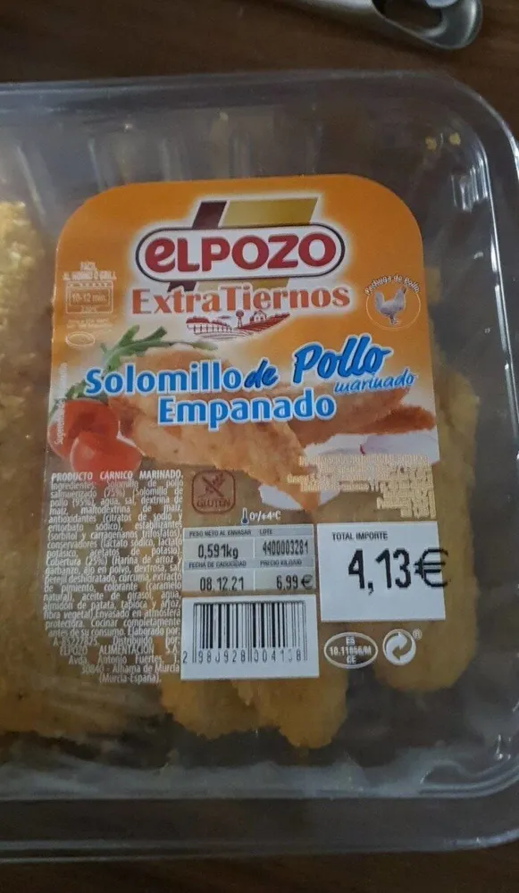 Solomillo de pollo empanado