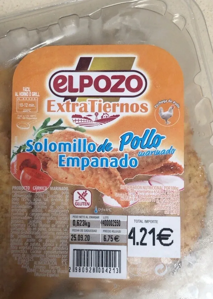 Solomillo de pollo empanado
