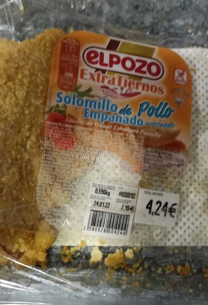 Solomillo de pollo empanado